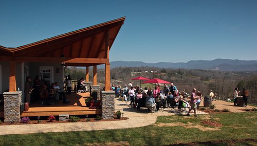 Guests on Tasting Room patio